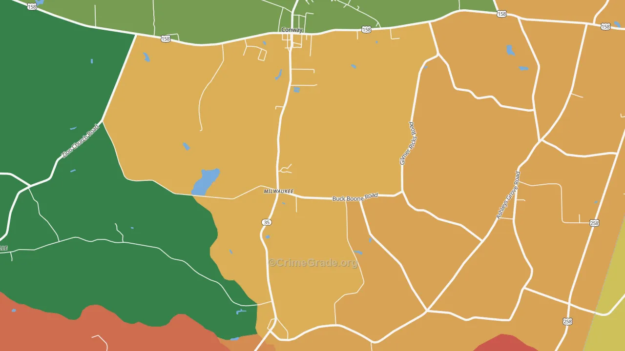 Creeksville, NC Map of Theft Rates