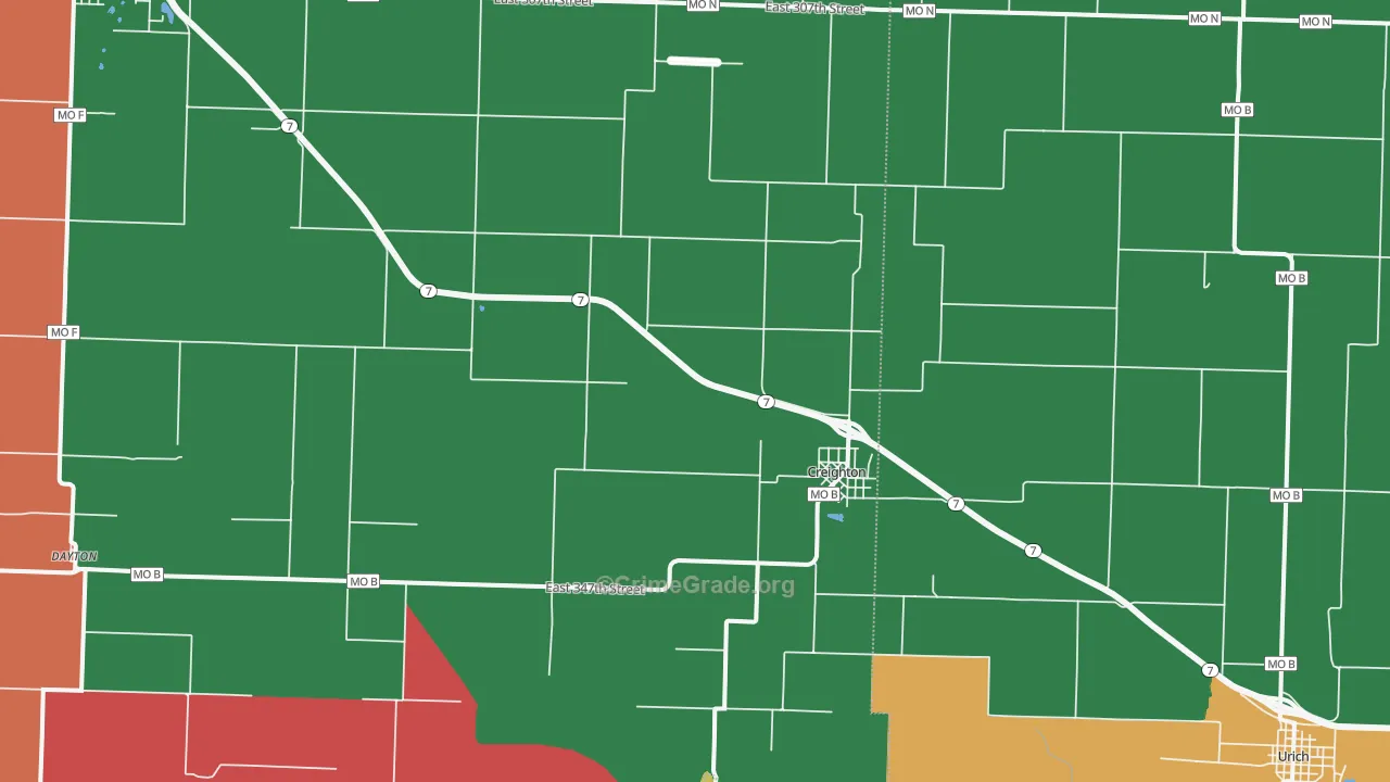 Creighton, MO Map of Theft Rates