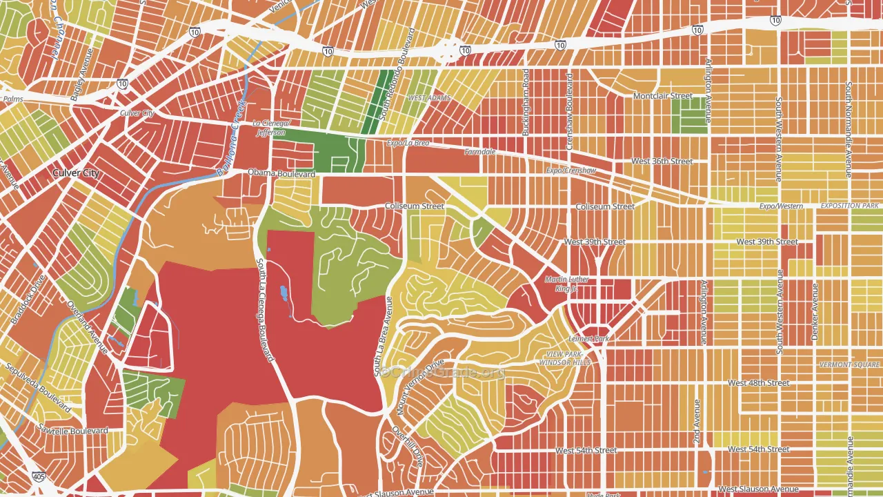 Crenshaw, Los Angeles, CA Map of Theft Rates