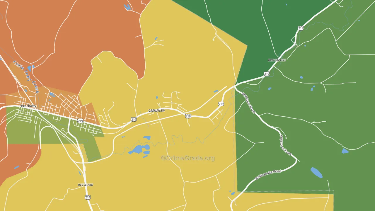 Crenshaw, PA Map of Theft Rates