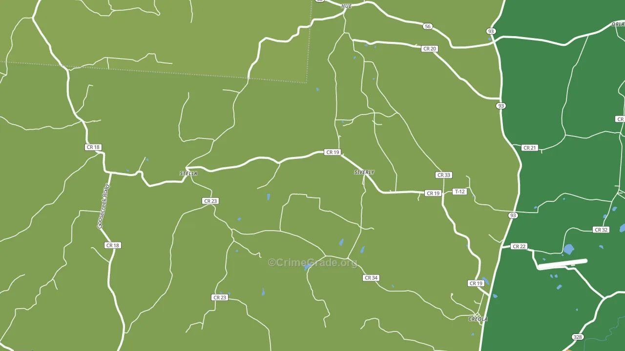 Creola, OH Map of Theft Rates