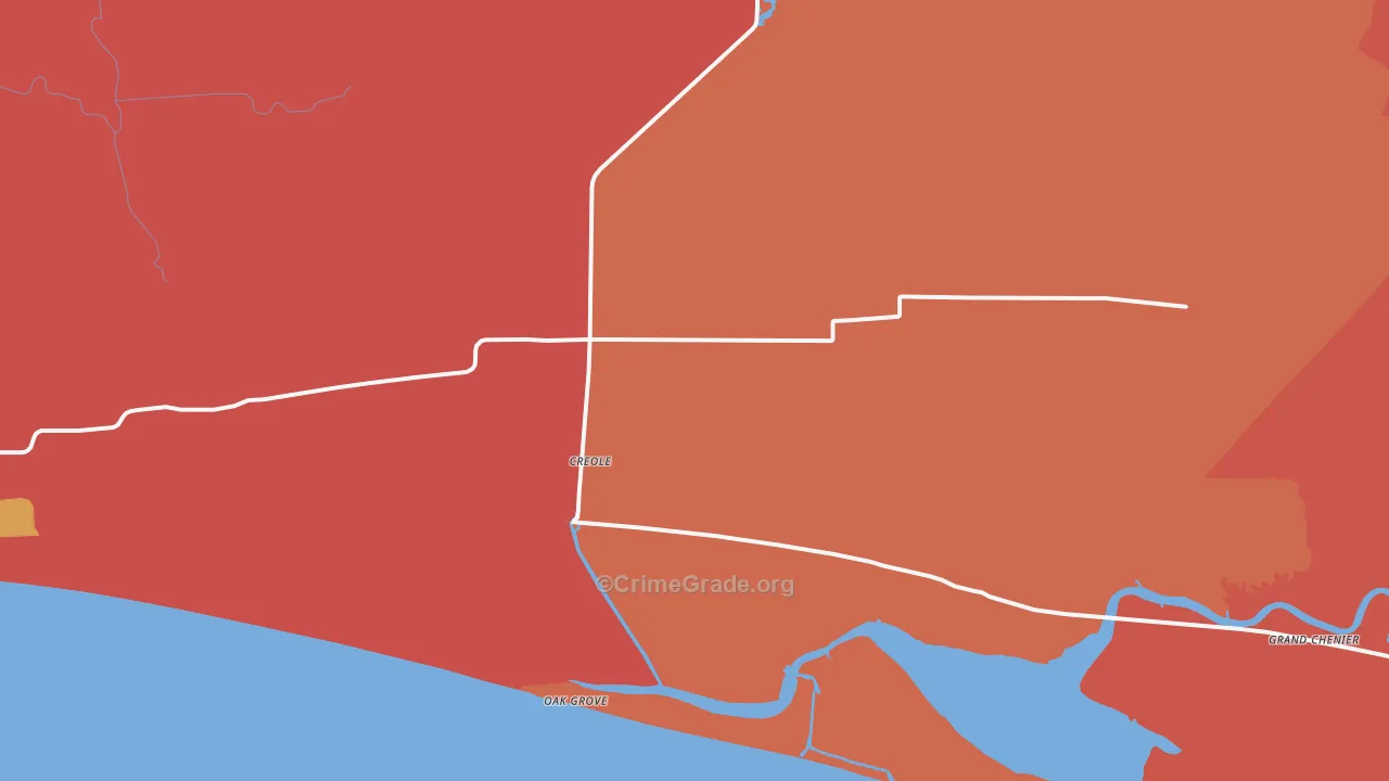 Creole, LA Map of Theft Rates