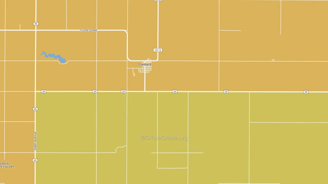 Cresbard, SD Map of Theft Rates