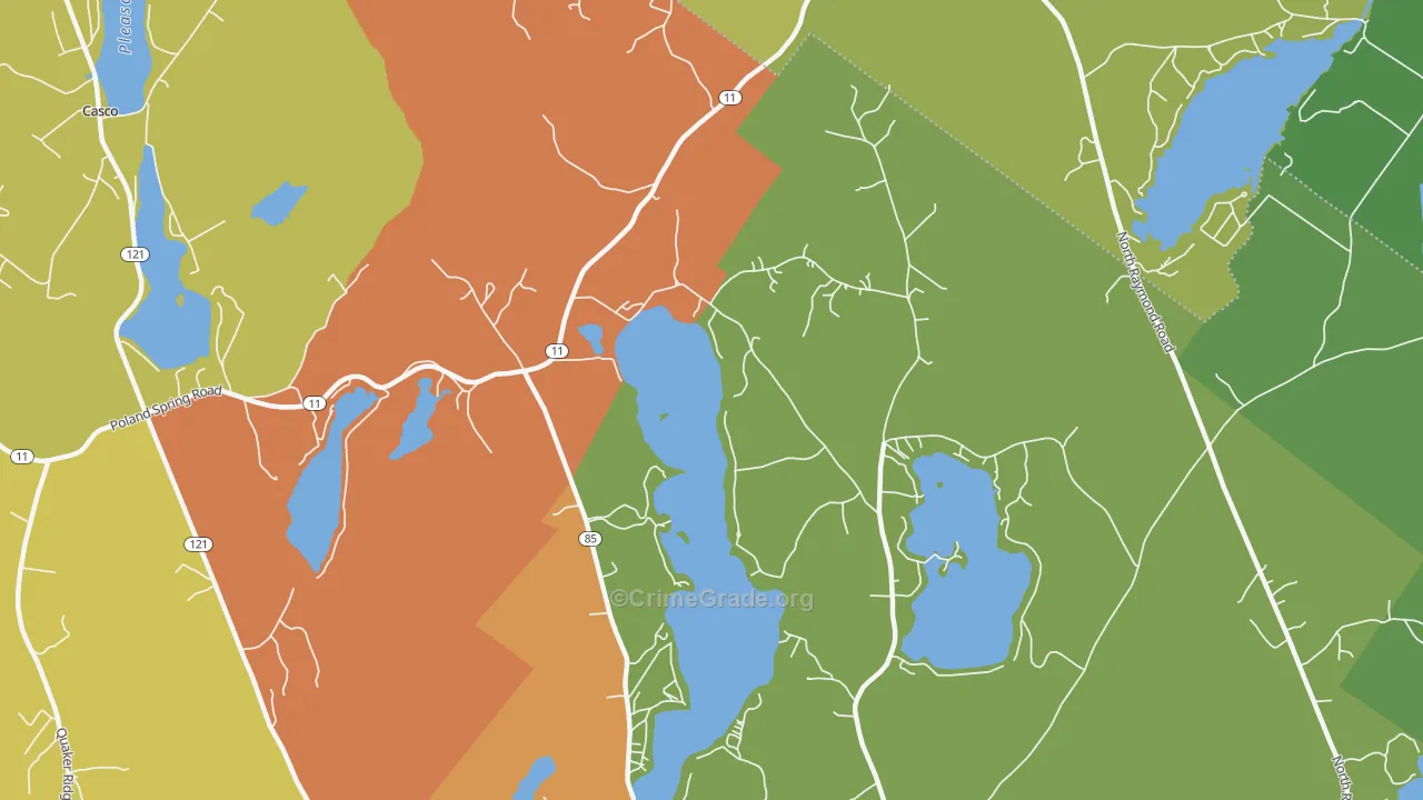 Crescent Lake, ME Map of Theft Rates