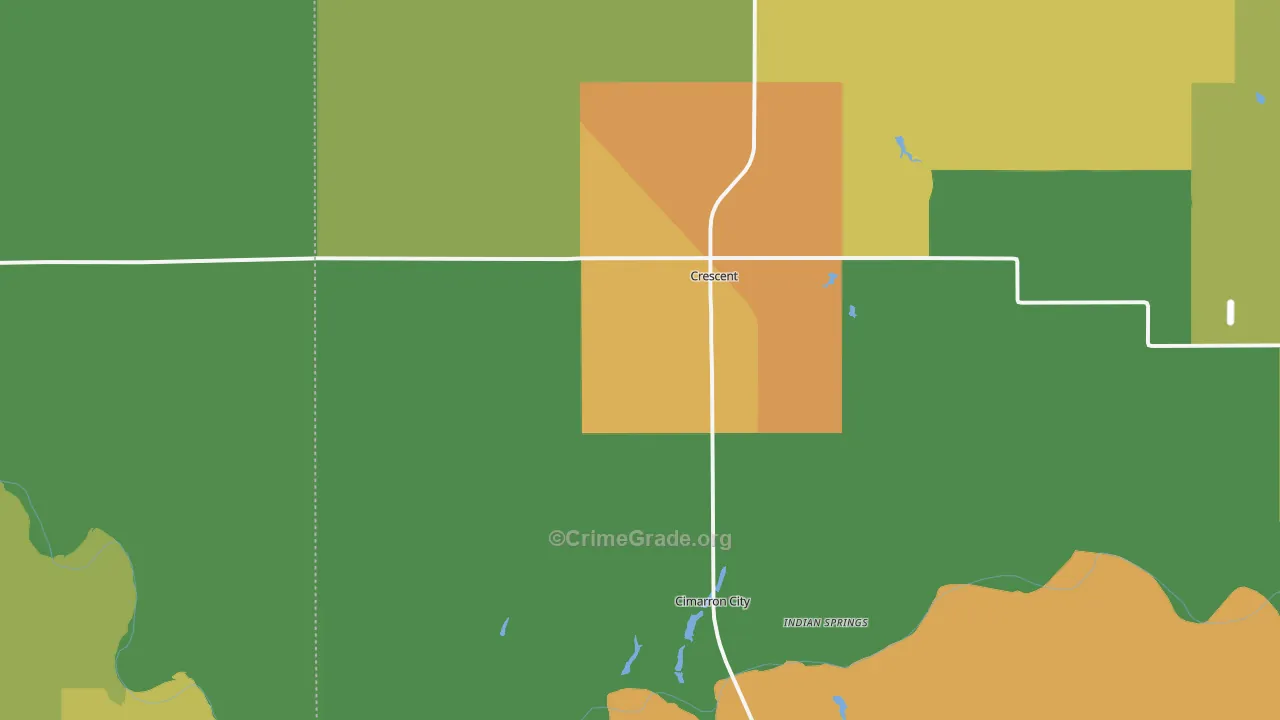 Crescent, OK Map of Theft Rates