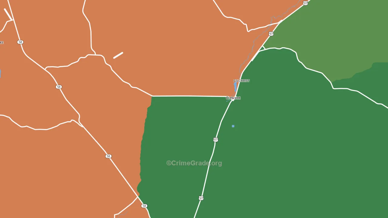 Crescent, OR Map of Theft Rates