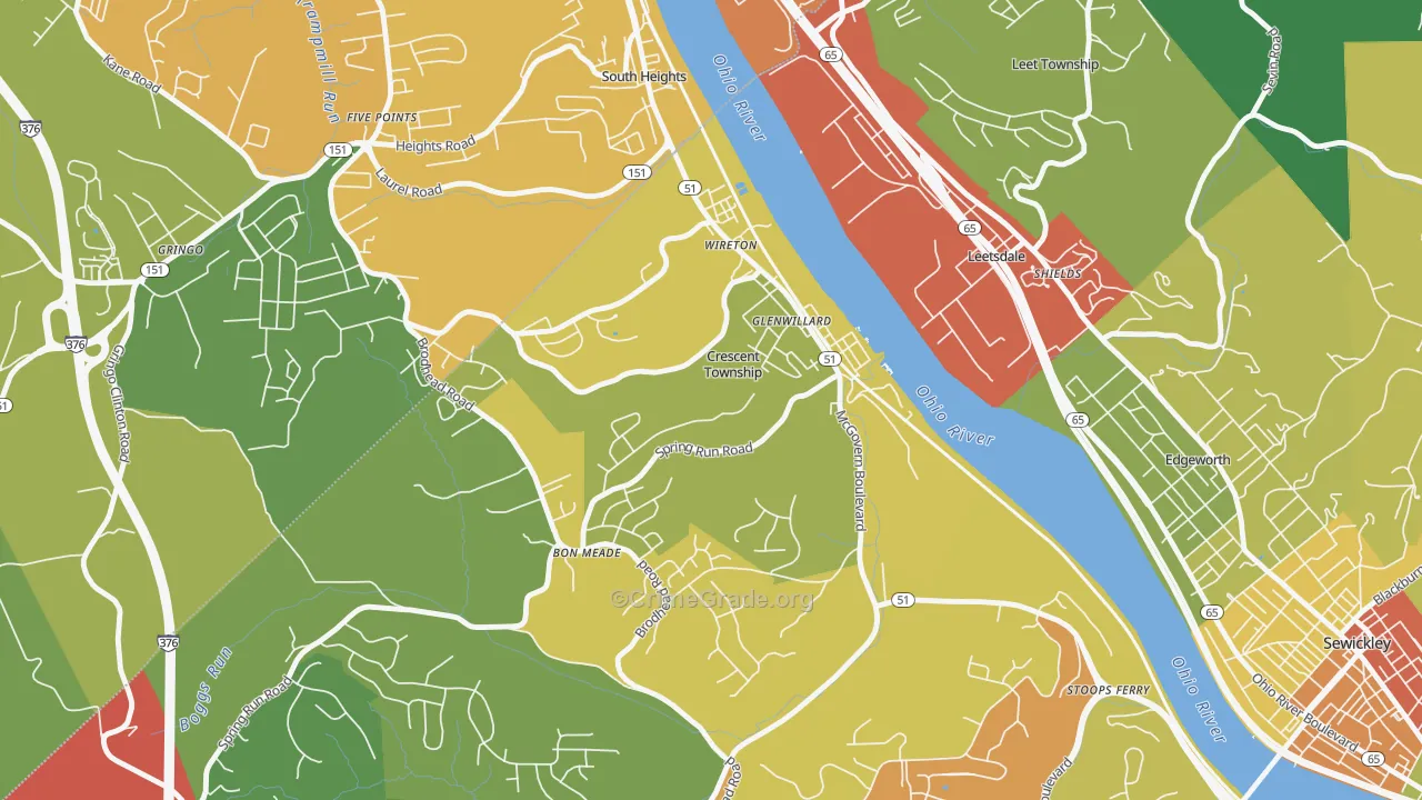 Crescent, PA Map of Theft Rates