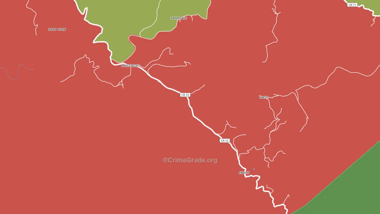 Cressmont, WV Map of Theft Rates