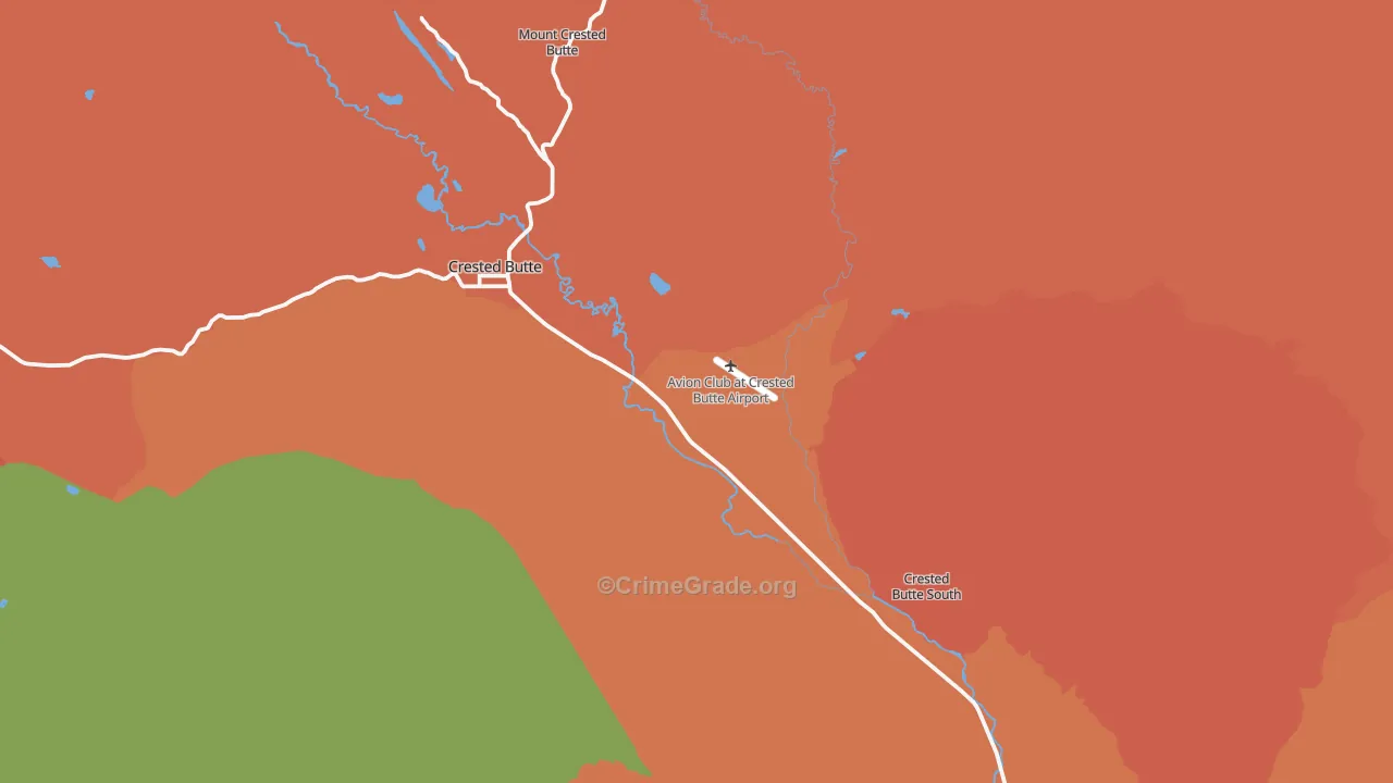 Crested Butte, CO Map of Theft Rates