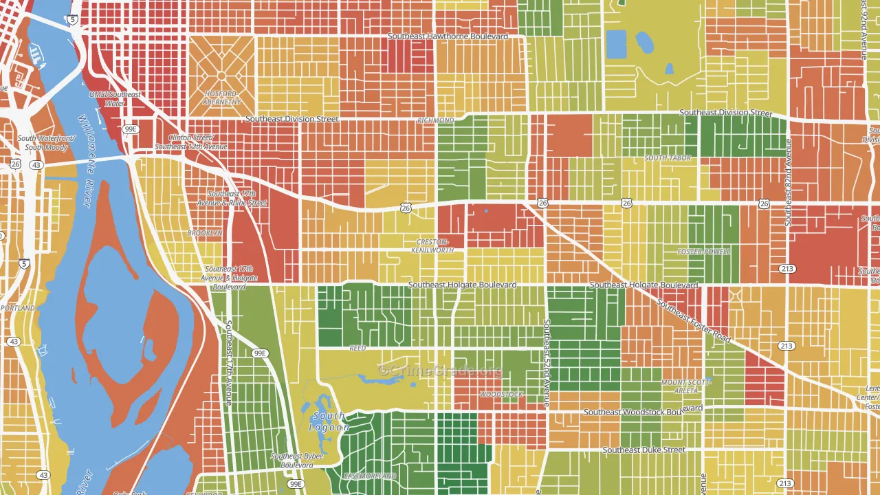Creston-Kenilworth, Portland, OR Map of Theft Rates