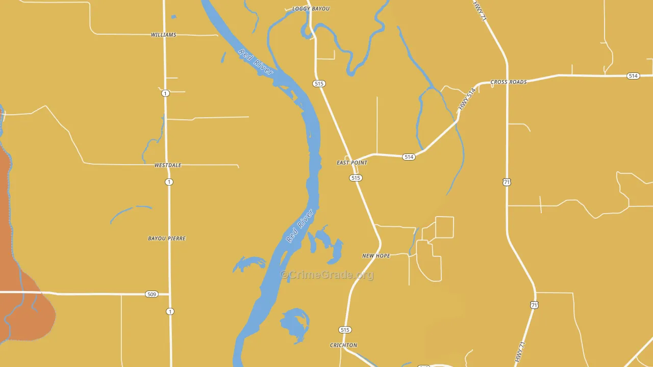 Crichton, LA Map of Theft Rates