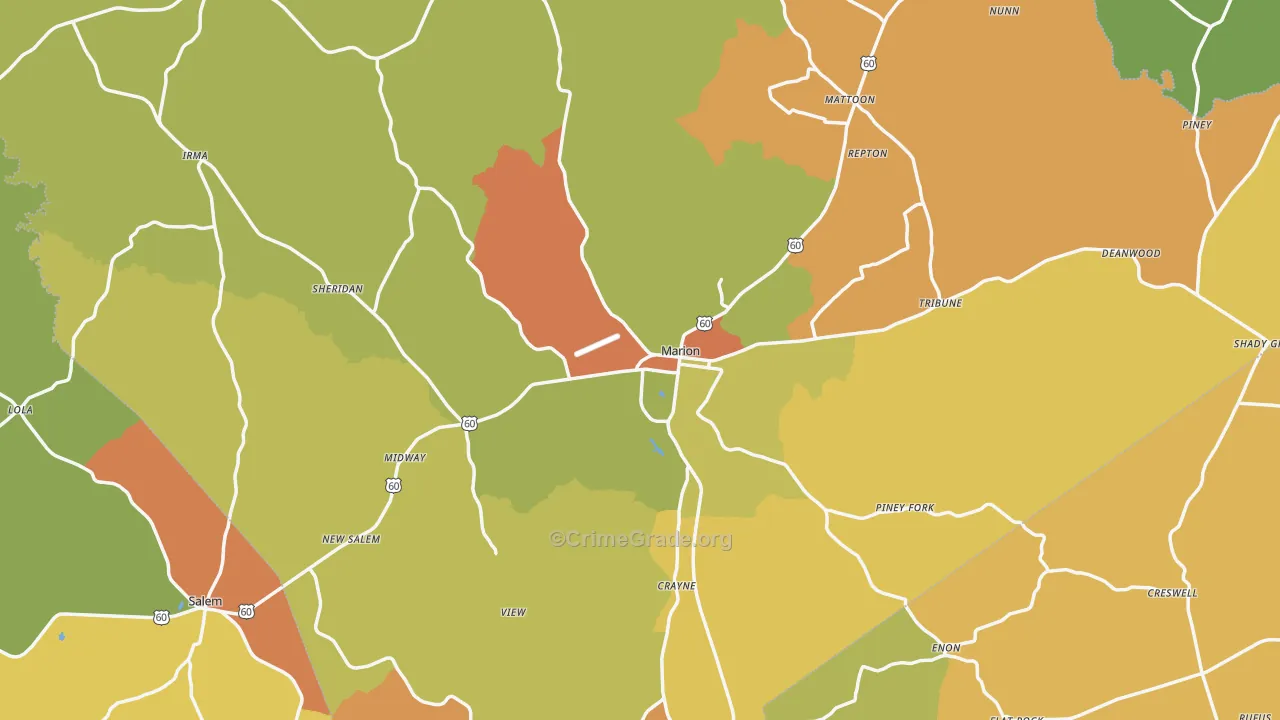Crittenden County, KY Map of Theft Rates