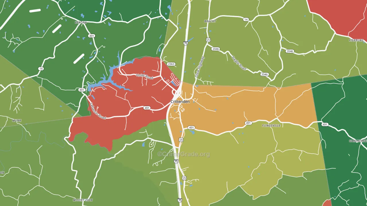 Crittenden, KY Map of Theft Rates