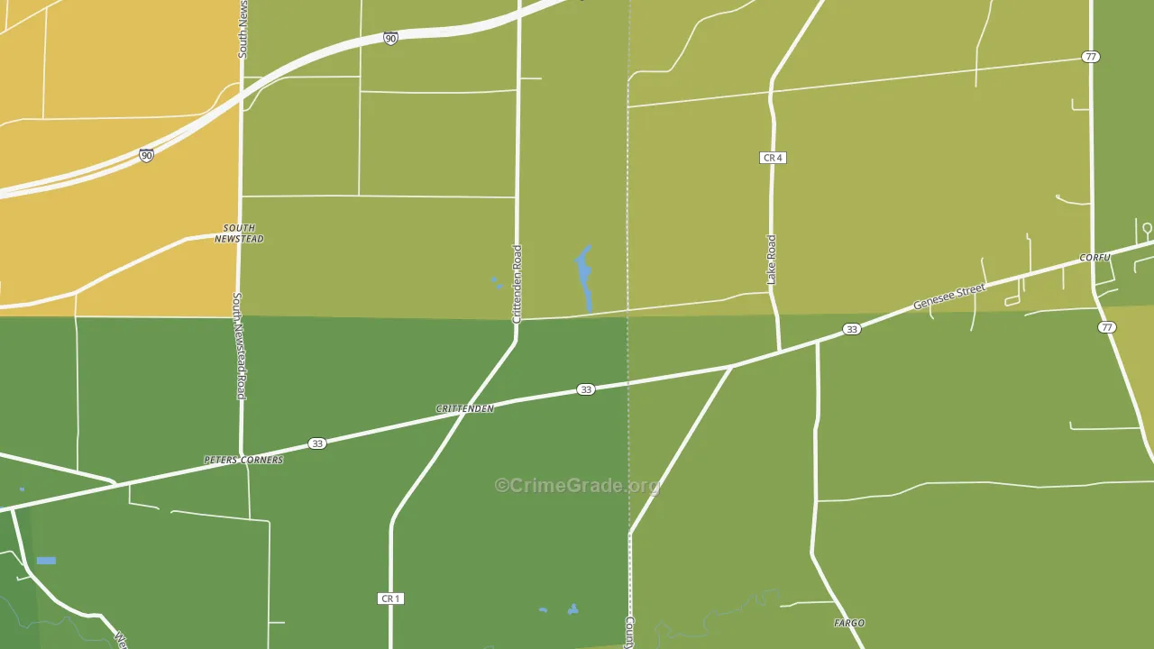 Crittenden, NY Map of Theft Rates