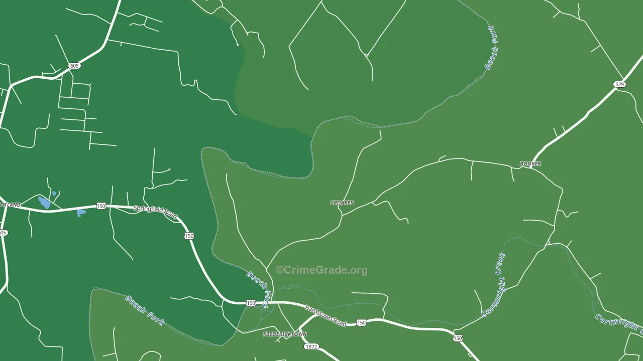 Croakes, KY Map of Theft Rates