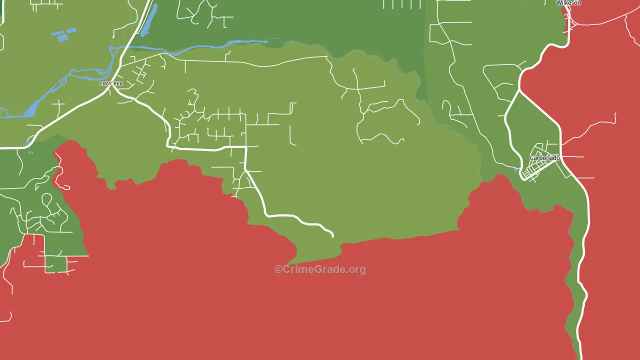 Crocker, WA Map of Theft Rates
