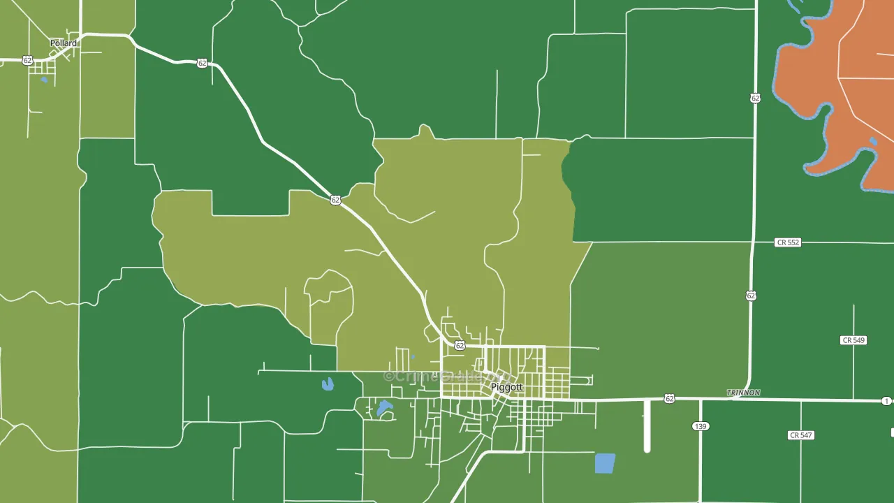 Crockett, AR Map of Theft Rates