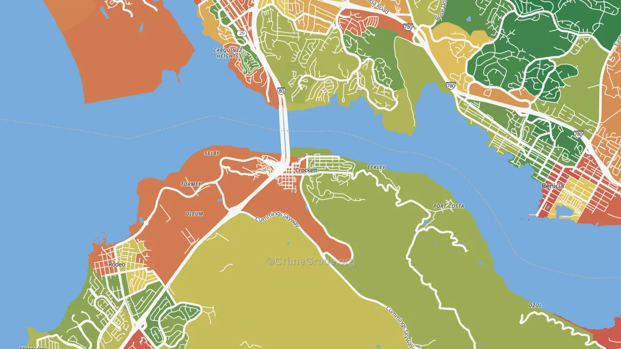 Crockett, CA Map of Theft Rates