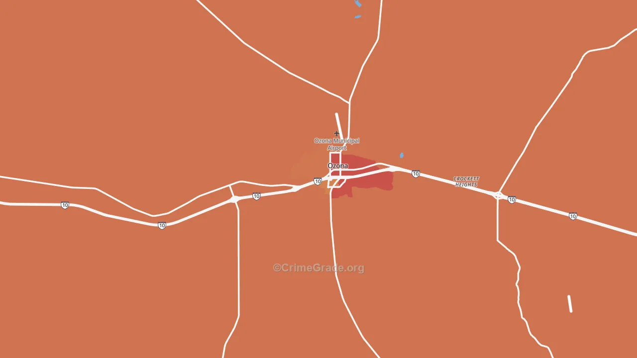 Crockett County, TX Map of Theft Rates