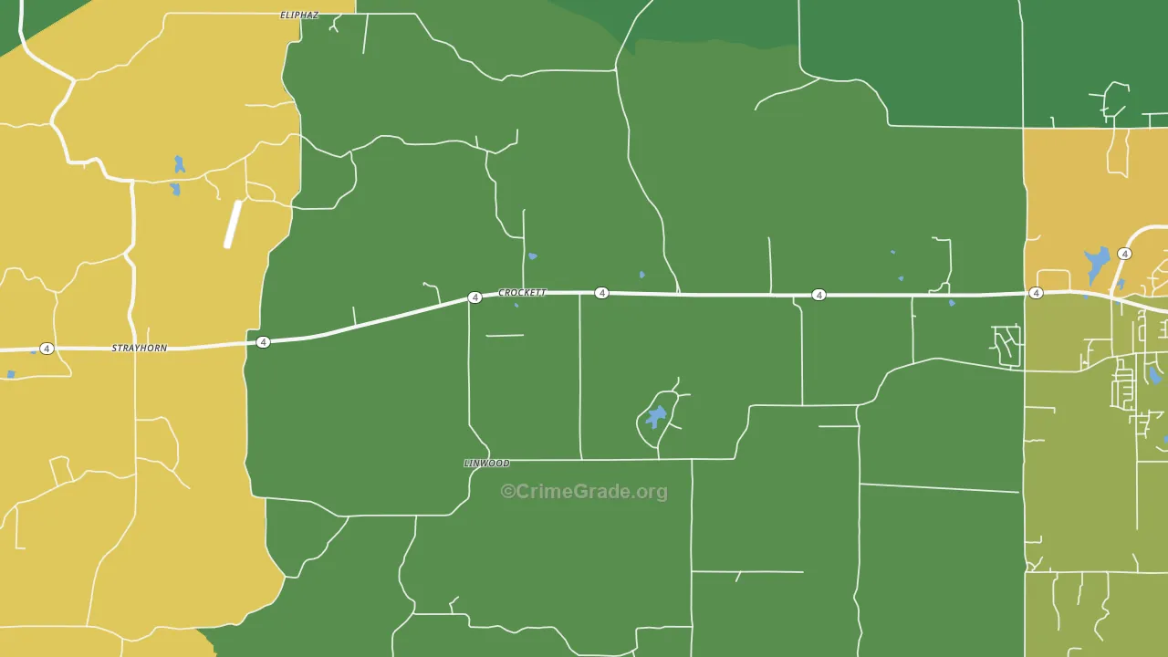 Crockett, MS Map of Theft Rates