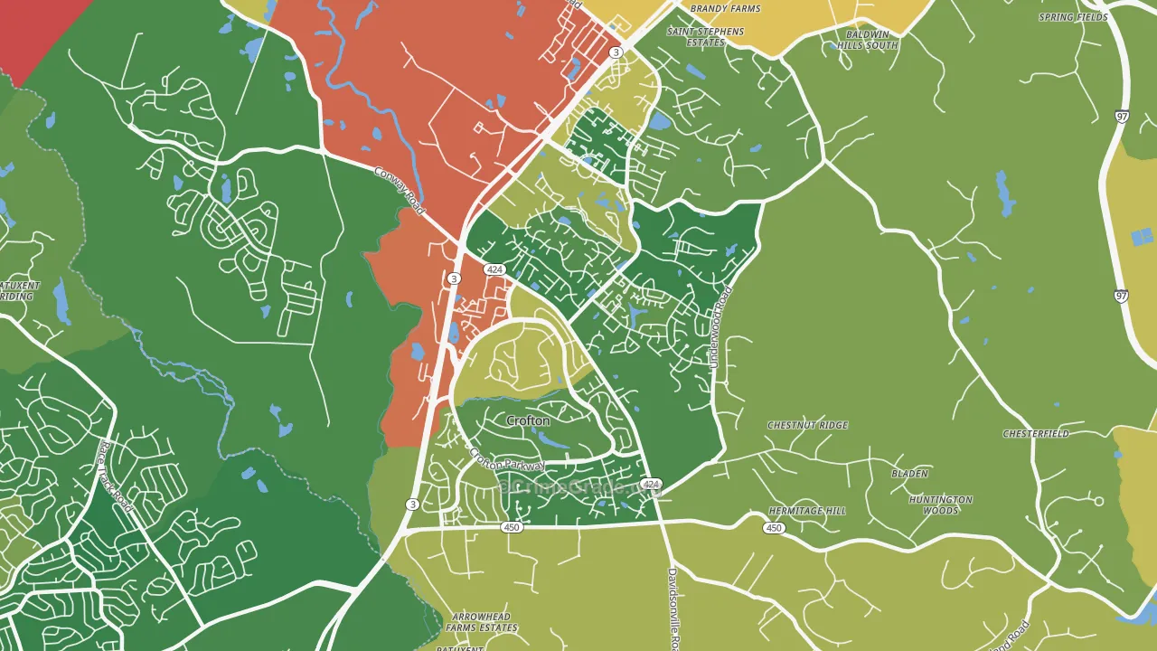 Crofton, MD Map of Theft Rates