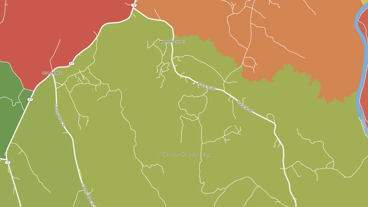 Cromwell, AL Map of Theft Rates