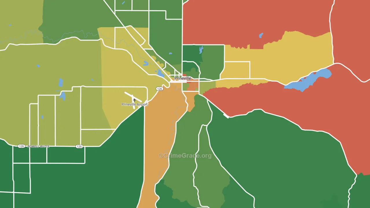 Crook County, OR Map of Theft Rates