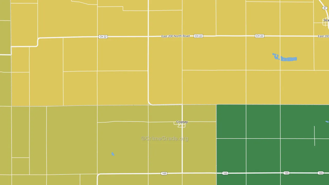 Cropsey, IL Map of Theft Rates