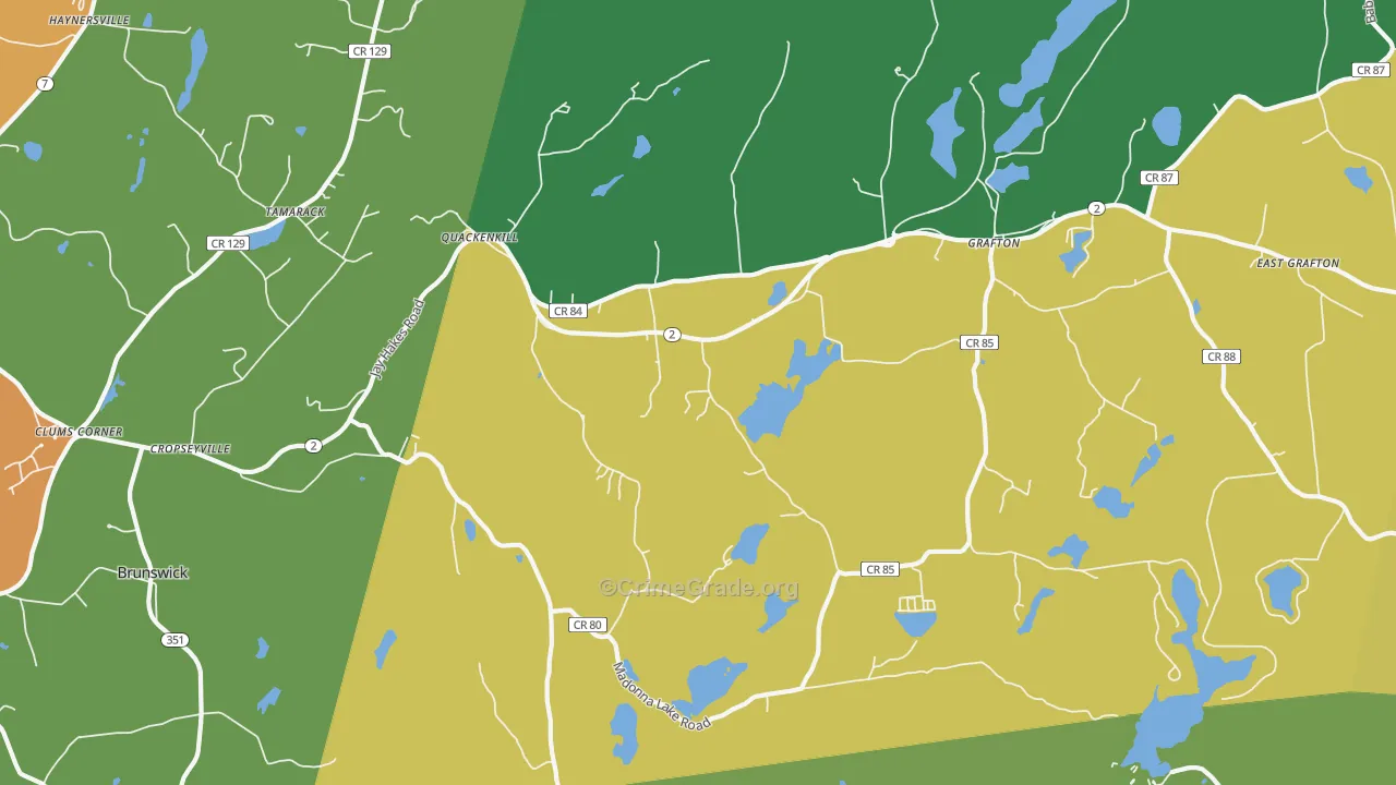 Cropseyville, NY Map of Theft Rates
