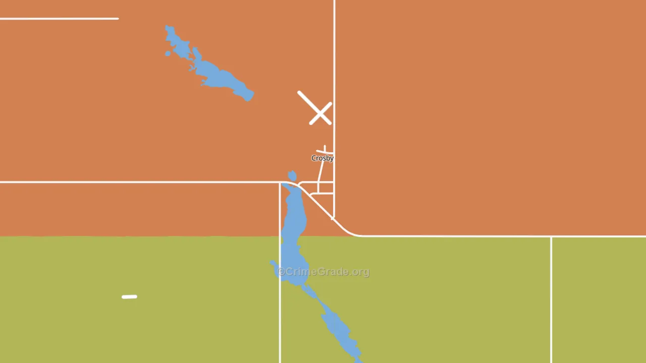 Crosby, ND Map of Theft Rates