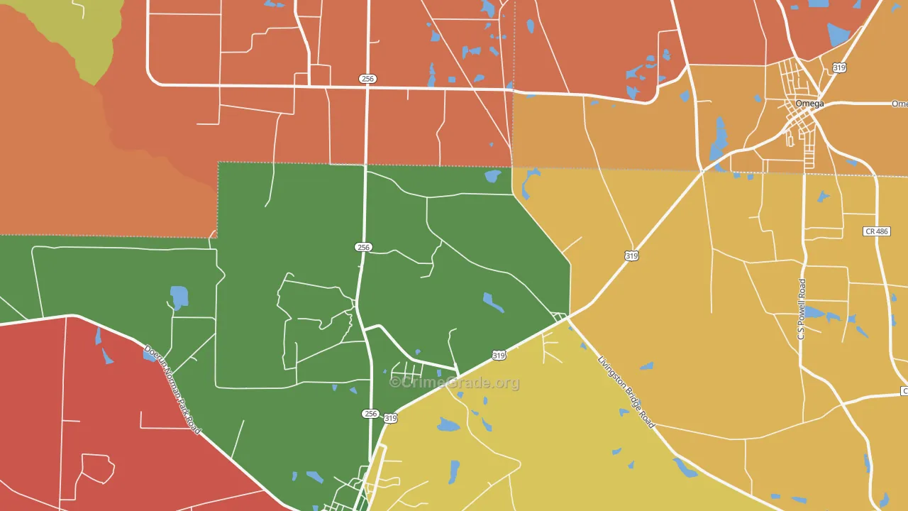 Crosland, GA Map of Theft Rates