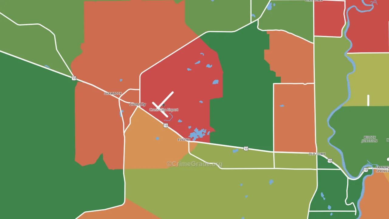 Cross City, FL Map of Theft Rates