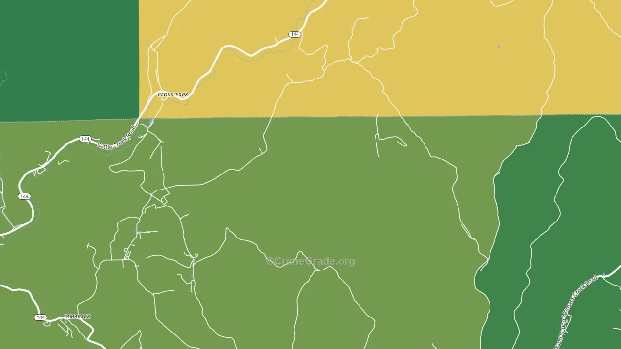 Cross Fork, PA Map of Theft Rates