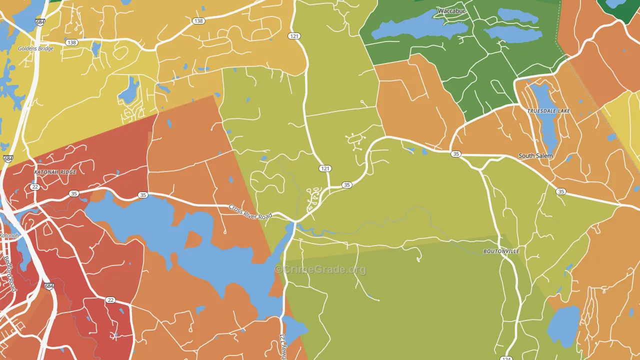 Cross River, NY Map of Theft Rates