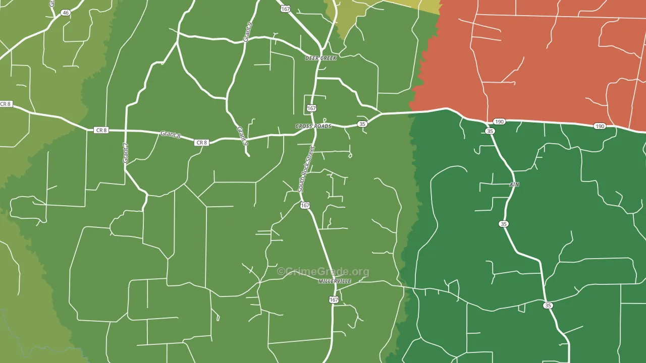 Cross Roads, AR Map of Theft Rates