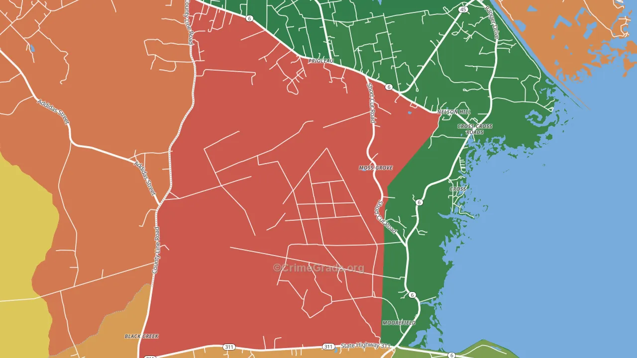 Cross, SC Map of Theft Rates
