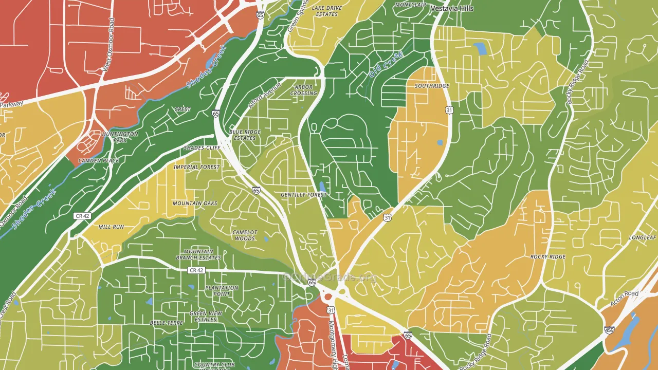 Crossgate, Vestavia Hills, AL Map of Theft Rates