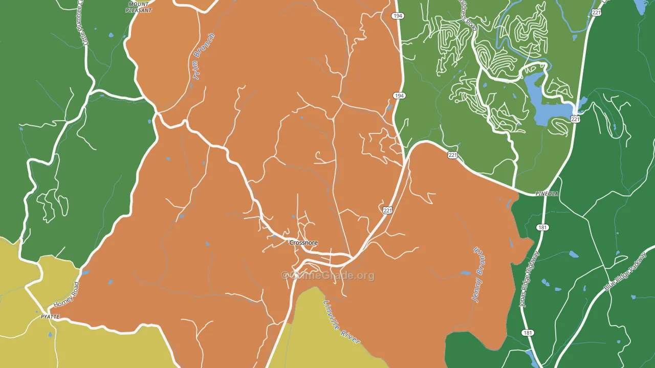Crossnore, NC Map of Theft Rates