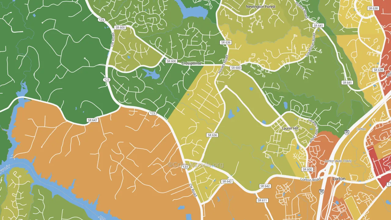 Crosspointe, VA Map of Theft Rates
