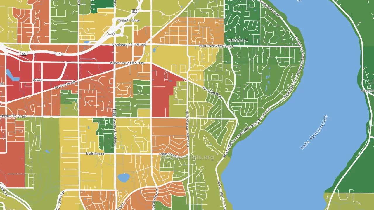 Crossroads, Bellevue, WA Map of Theft Rates