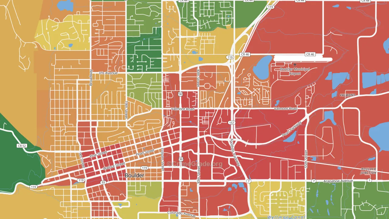 Crossroads, Boulder, CO Map of Theft Rates