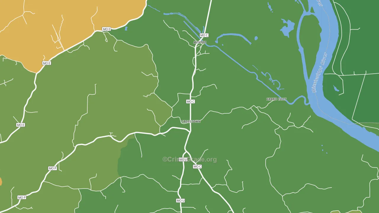 Crosstown, MO Map of Theft Rates