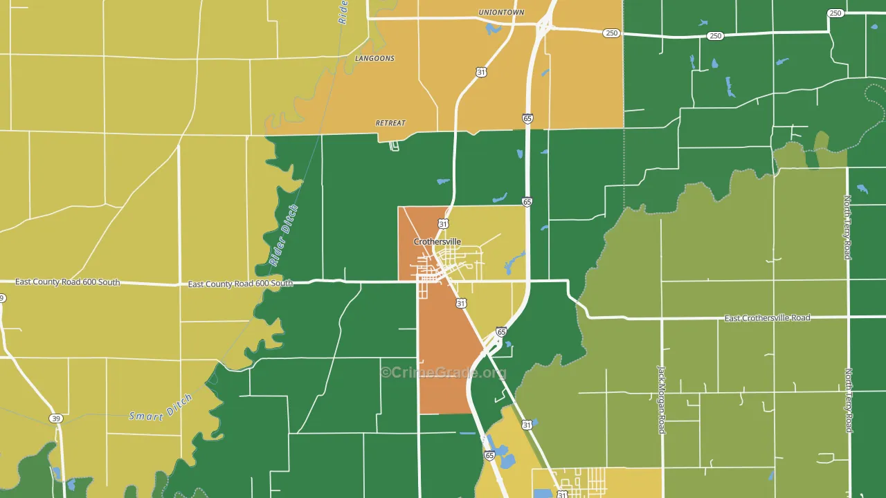 Crothersville, IN Map of Theft Rates