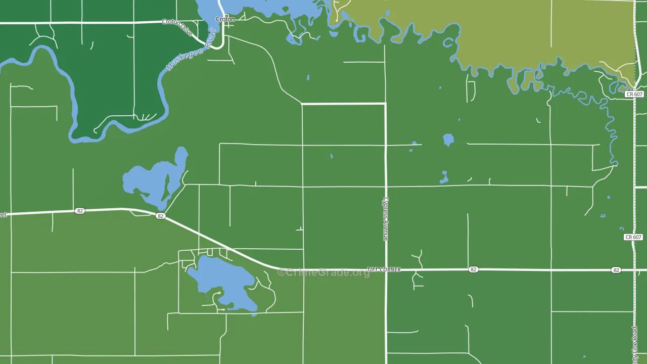 Croton, MI Map of Theft Rates