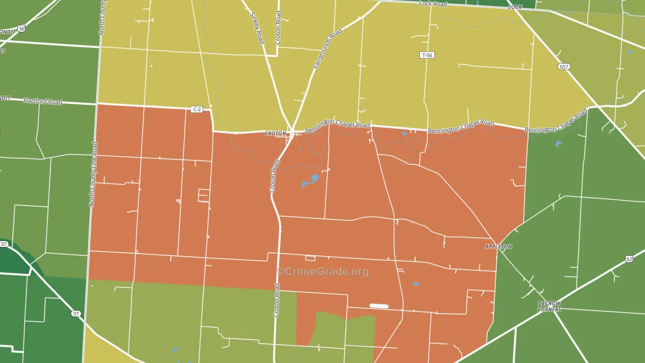 Croton, OH Map of Theft Rates