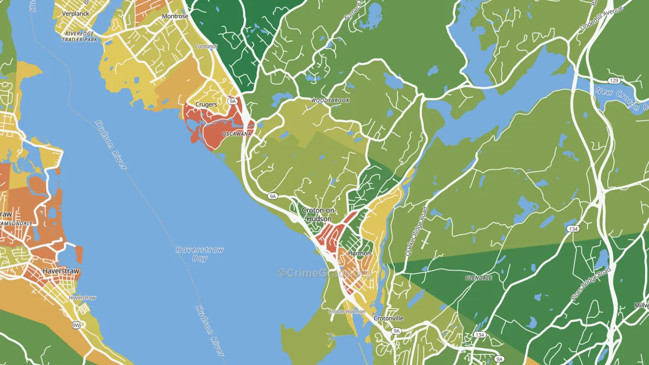 Croton On Hudson, NY Map of Theft Rates