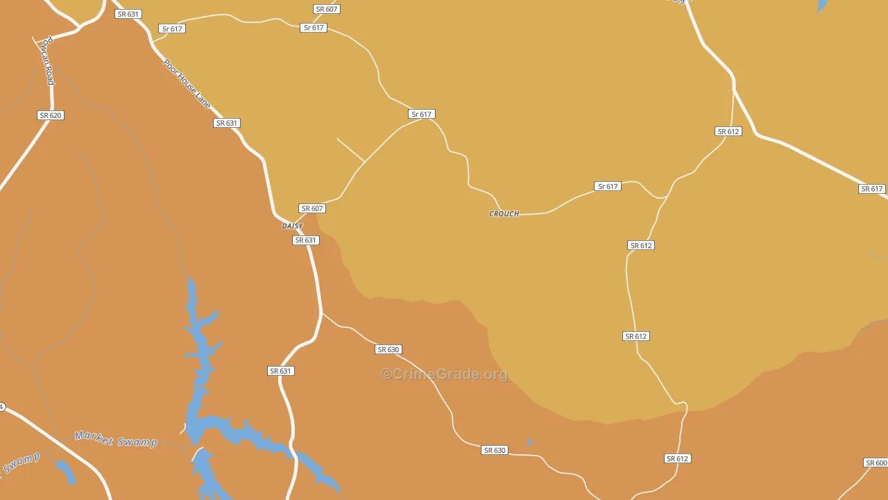 Crouch, VA Map of Theft Rates