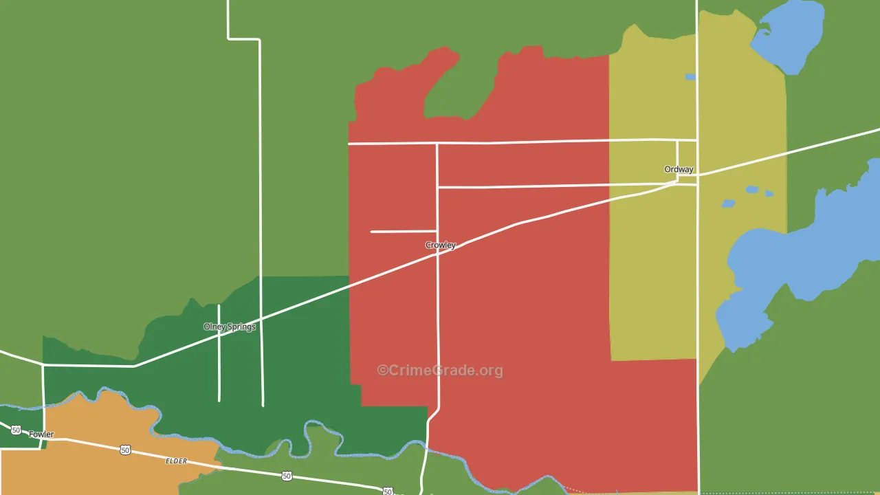 Crowley County, CO Map of Theft Rates