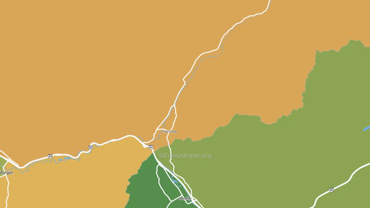 Croydon, UT Map of Theft Rates