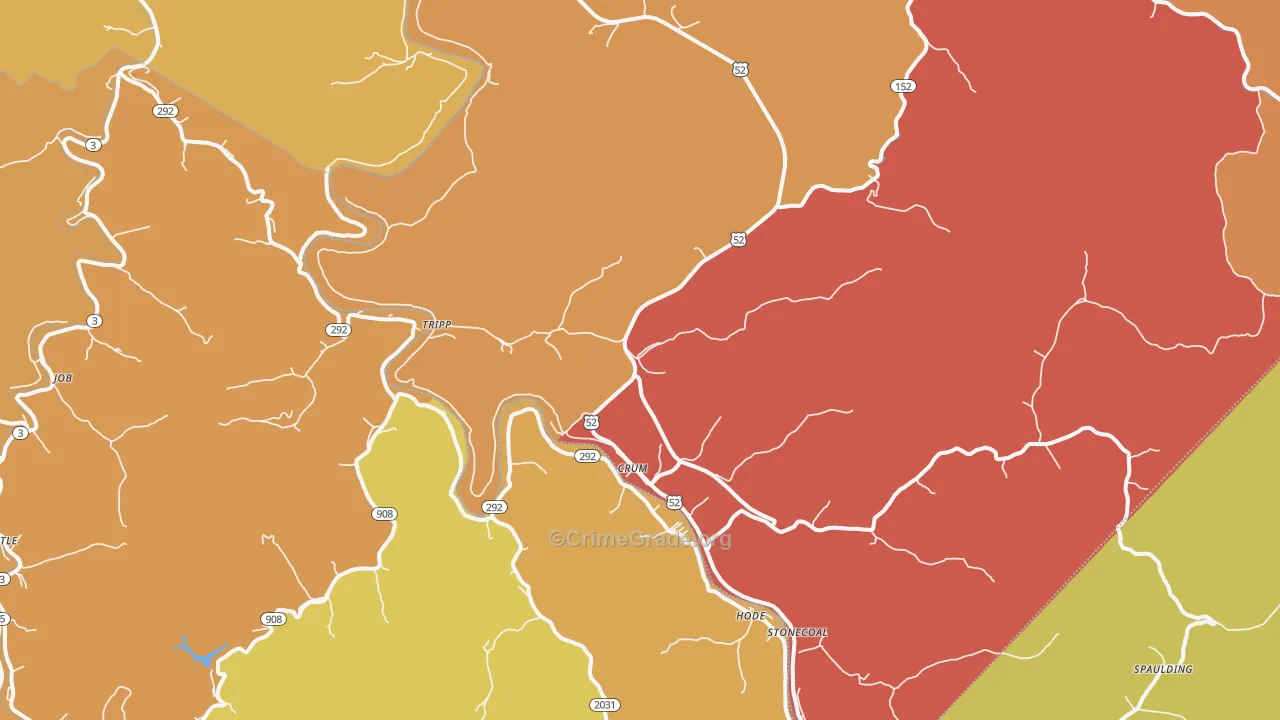 Crum, WV Map of Theft Rates